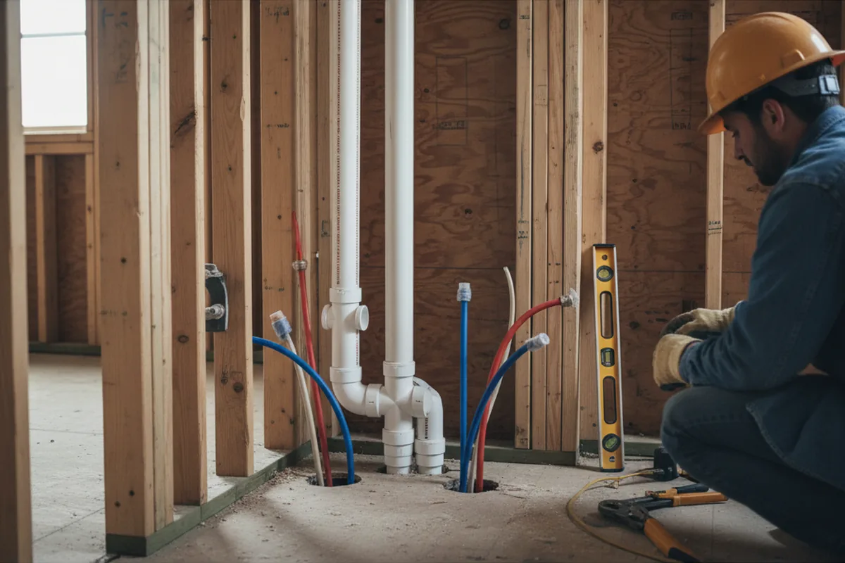 Drain and supply rough-in during Sump Pump Repair in Tallassee