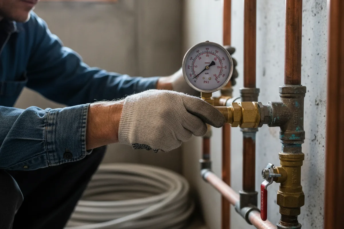 Pressure testing a repaired line during Water Line Repair in Tallassee
